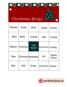 Free Printable Christmas Word Bingo Game Cards