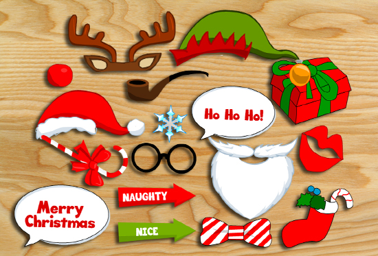 Christmas Photo Booth Props Templates Free