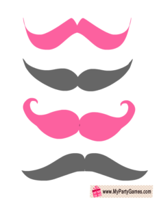 Pink and Grey Moustaches for Photo Booth