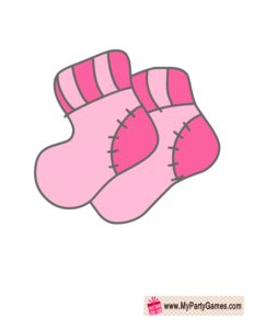 Free Printable Baby Socks in Pink Color
