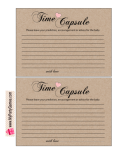 Free Printable Cards for Baby Girl Time Capsule