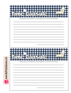 Free Printable Baby Time Capsule Cards