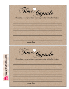 Free Printable Cards for Baby Time Capsule