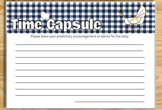 Free Printable Cards for Baby Time Capsule