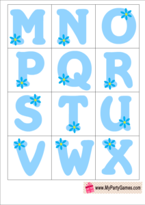Baby Shower Alphabet Introduction Game in Blue Color
