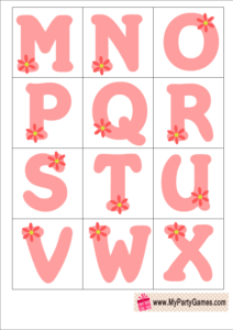Baby Shower Alphabet Introduction Game in Pink Color 1
