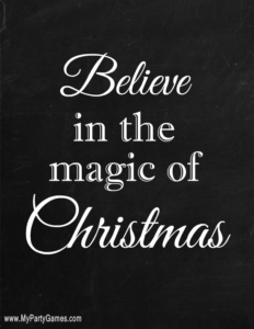 Believe in the Magic of Christmas Chalk board style