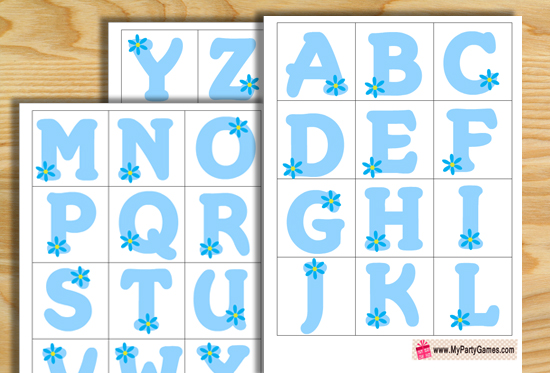 Free Printable Baby Shower Alphabet Introduction Game (Ice Breaker)