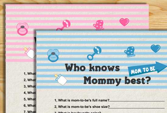 Who Knows Mommy Best? - Free Printable Baby Shower Game