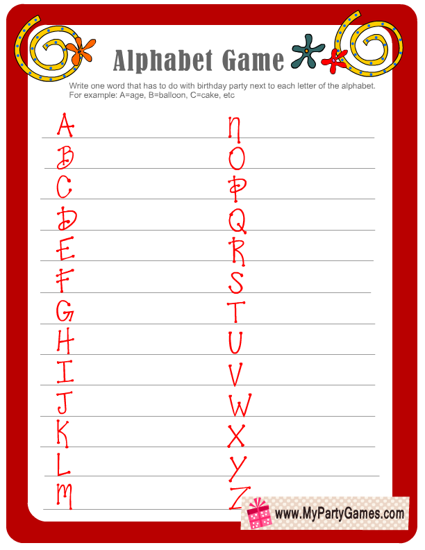 free printable birthday alphabet game