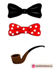 Bow Ties and Pipe Props for Photo Booth