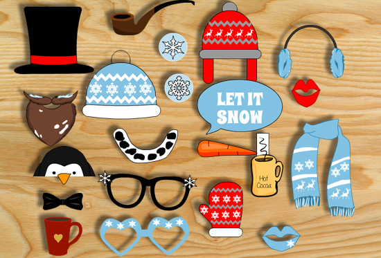 Free Printable Winter Photo Booth Props