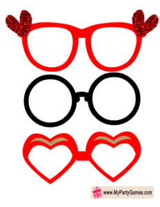 Free Printable Love Glasses, Valentine Photo Booth Props