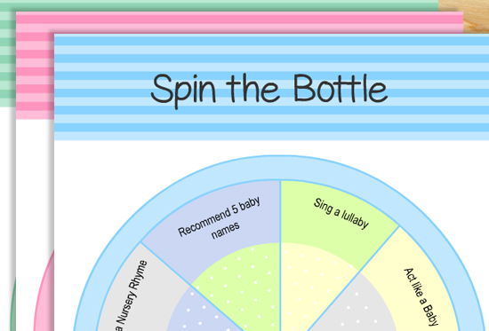 Free Printable Spin the Bottle Baby Shower Game