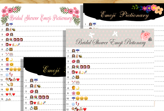 Free Printable Bridal Shower Emoji Pictionary Game