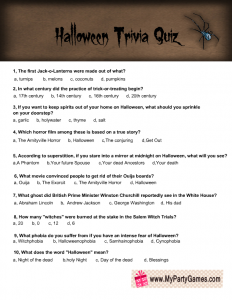 Free Printable Halloween Trivia Quiz for Adults