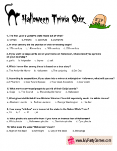 Halloween Trivia Game Printable