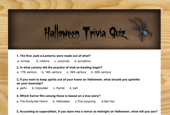 75 Fun Halloween Trivia Questions & Answers (Printable) - Play