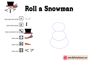 Free Printable Roll a Snowman Game for Christmas