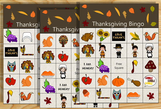 Free Printable Thanksgiving Picture Bingo Game