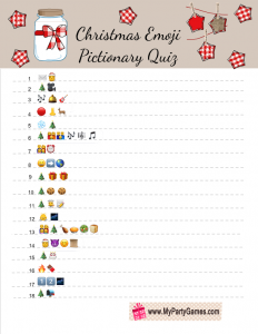 Free Printable Christmas Emoji Pictionary Game