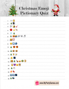 Free Printable Christmas Emoji Pictionary Quiz