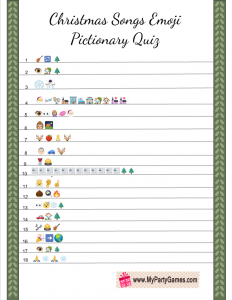 Christmas Songs Emoji Pictionary Quiz Free