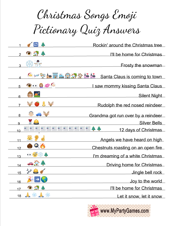 Christmas Movie Picture Quiz With Answers Printable Themediocremama