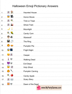 Halloween Emoji Quiz Answer Key