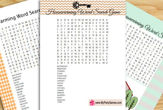 Free Printable Housewarming Word Search Game