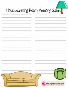 Free Printable Memory Game for Housewarming Party