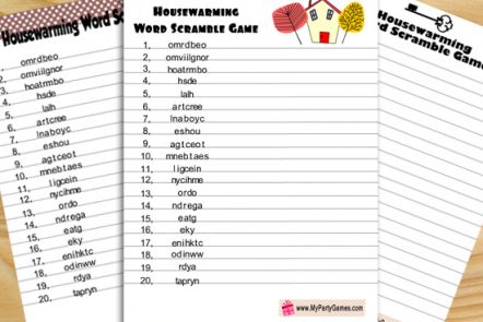 Free Printable Housewarming Word Scramble Game