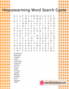 Free Printable Housewarming Word Search Game