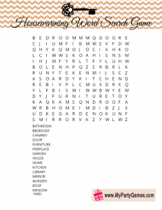 Free Printable Housewarming Word Search Puzzle