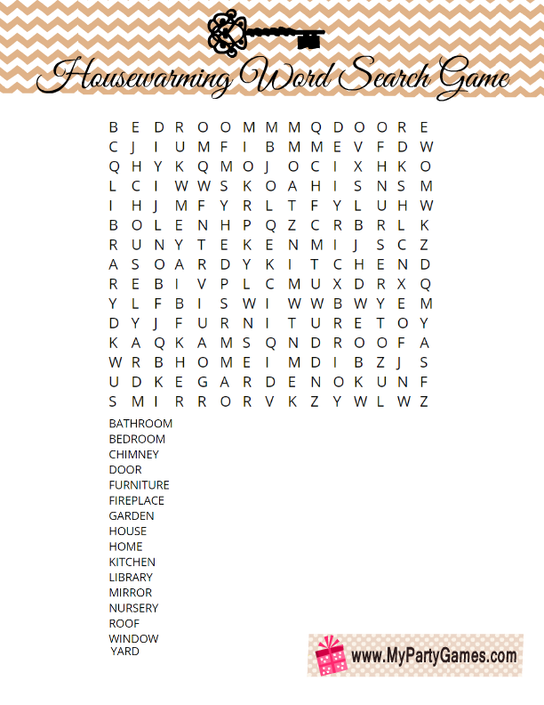 free printable housewarming word search game