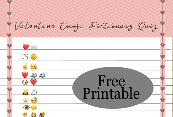 Free Printable Valentine's Day Emoji Pictionary Quiz