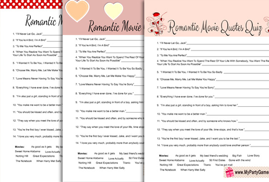 Romantic Movie Quotes Quiz for Valentine's Day