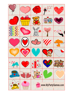 Valentine Bingo Caller's Checklist