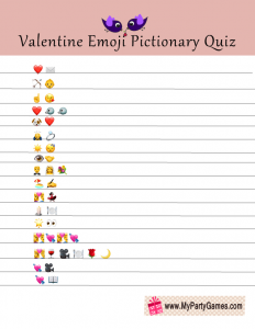 Valentine Emoji Pictionary Game