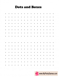 Dots and Boxes Game Printable 
