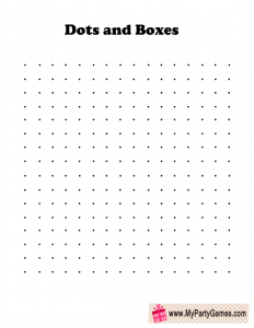 Dots and Boxes Travel Game Printable 