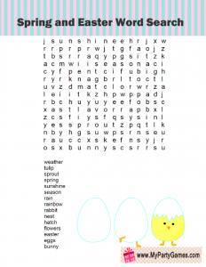 Spring Word Search Puzzle Free Printable