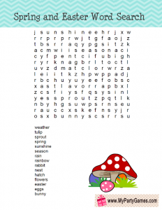 Free Printable Spring and Easter Word Search Puzzle