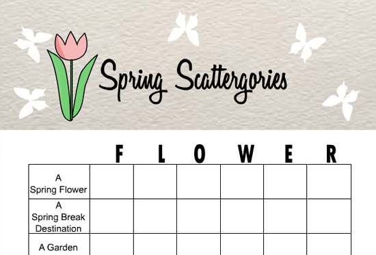 Free Printable Spring Scattergories