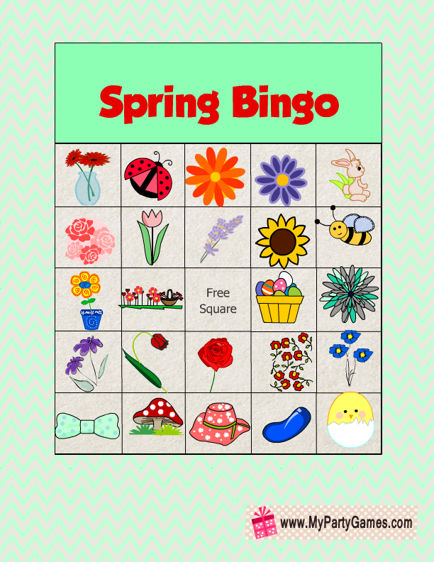 Spring Бинго. Spring Bingo for Kids. Bahar Bingo.