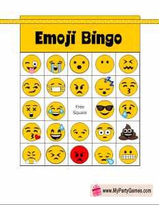 Free Printable Emoji Bingo Game Cards