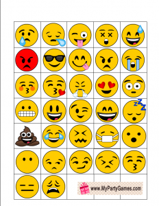 Emoji Bingo Game Caller's Checklist