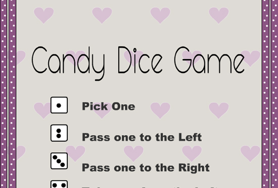 Free Printable Candy Dice Game for Kids