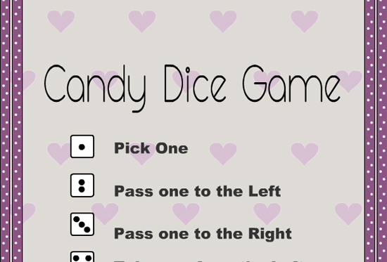 Free Printable Candy Dice Game for Kids