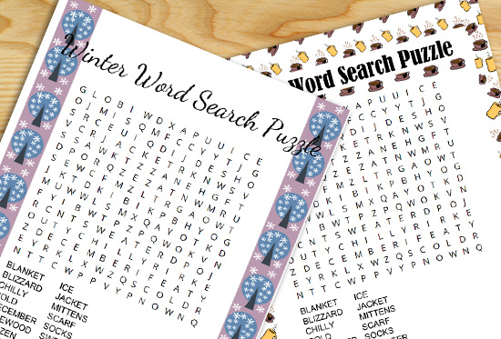 20 Free Printable Winter Word Search Puzzles